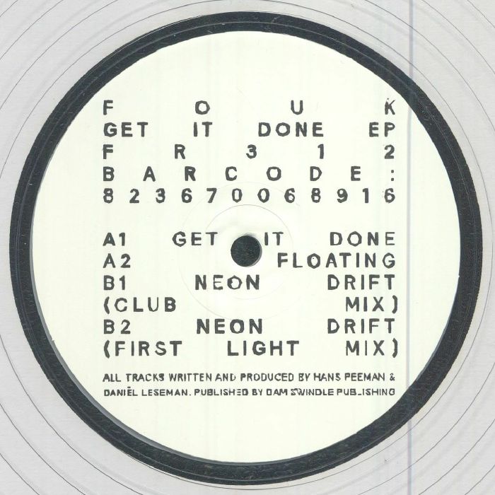 Fouk – Get It Done EP (12", Clear, Freerange Records, 2026) Front Cover