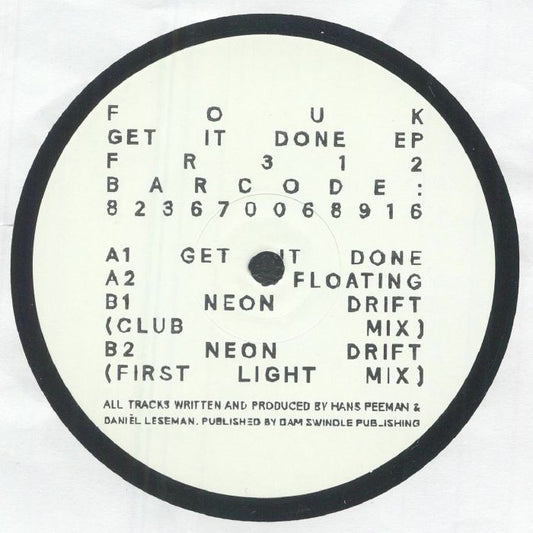 Fouk – Get It Done EP (12", Hand stamped, Freerange Records, 2025) front cover