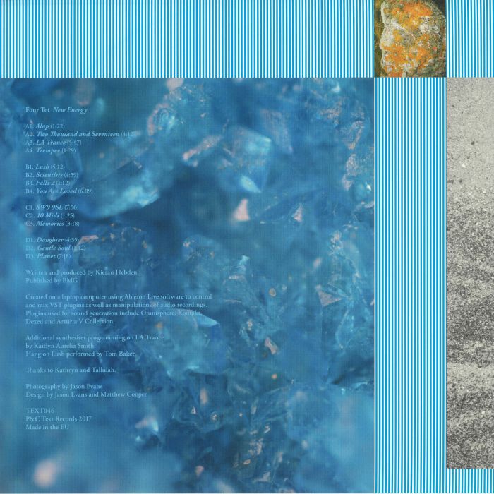 Four Tet – New Energy (2xLP, Text Records, 2017) Back Cover