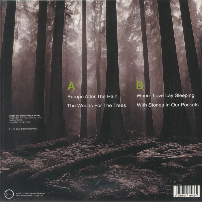 Francisco Foo – Europe After The Rain EP (12", Stasis, 2026) Back Cover