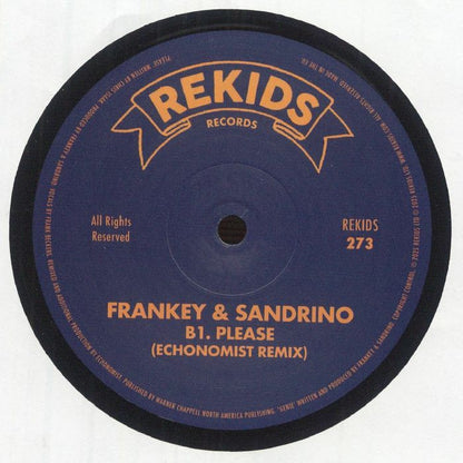 Frankey & Sandrino – Please EP (12", REKIDS, 2025) back cover