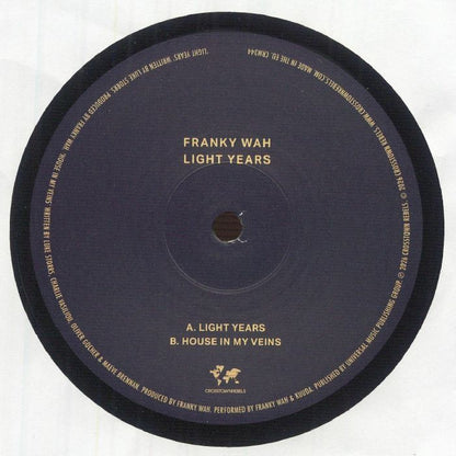 Franky Wah – Light Years (12", Crosstown Rebels, 2026) Front Cover