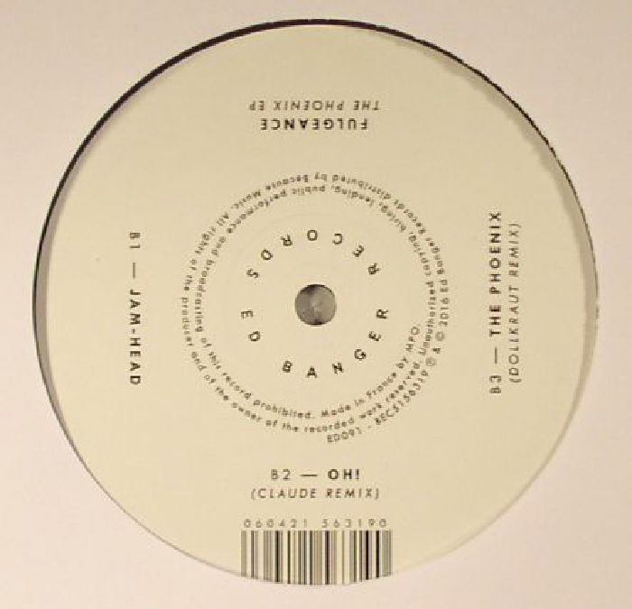 Fulgeance – The Phoenix EP (12", Ed Banger Records, 2016) Back Cover