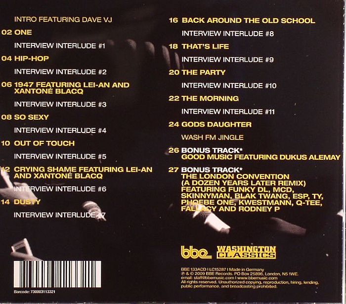 Funky DL – The Interview (CD, BBE, 2009) Back Cover
