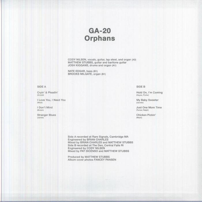 Ga 20 – Orphans (LP, Colemine, 2026) Back Cover