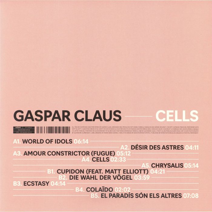 Gaspar Claus – Cells (LP, Infine, 2026) Back Cover
