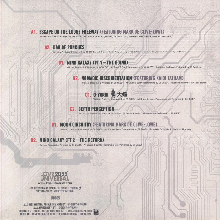 GE-OLOGY – Circuitry (2xLP, Love Universal, 2025) Back Cover