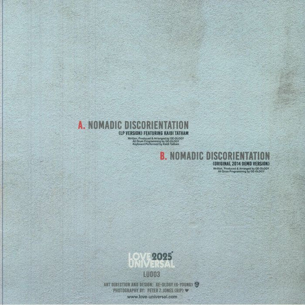 GE-OLOGY – Nomadic Discorientation (12", Love Universal, 2025) Back Cover