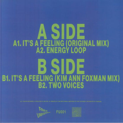 Gee Dee – It's A Feeling (12", FREE UNIVERSE, 2025) Back Cover
