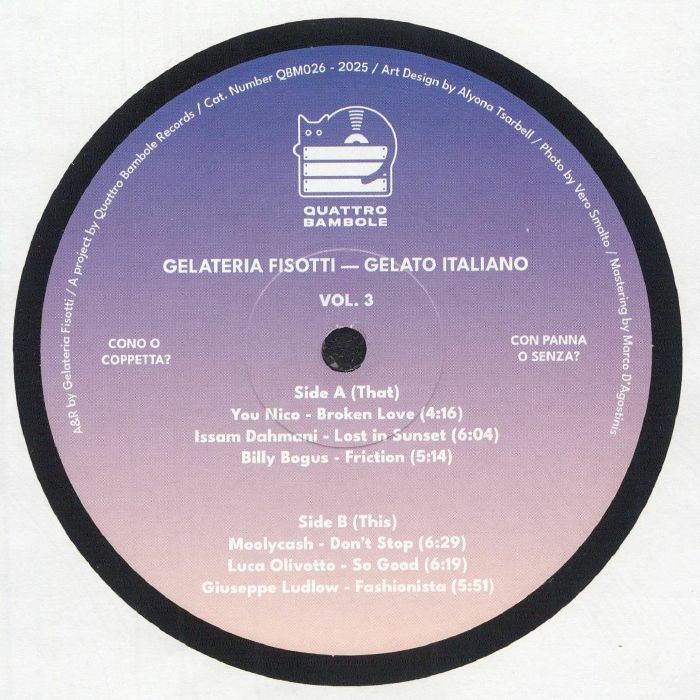 Gelateria Fisotti – Gelato Italiano Vol.3 (LP, Quattro Bambole Music, 2025) front cover