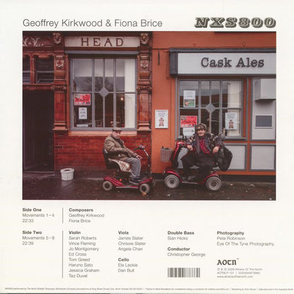 Geoff Kirkwood / Fiona Brice – NXS800 (LP, clear, Athens Of The North, 2026) Back Cover