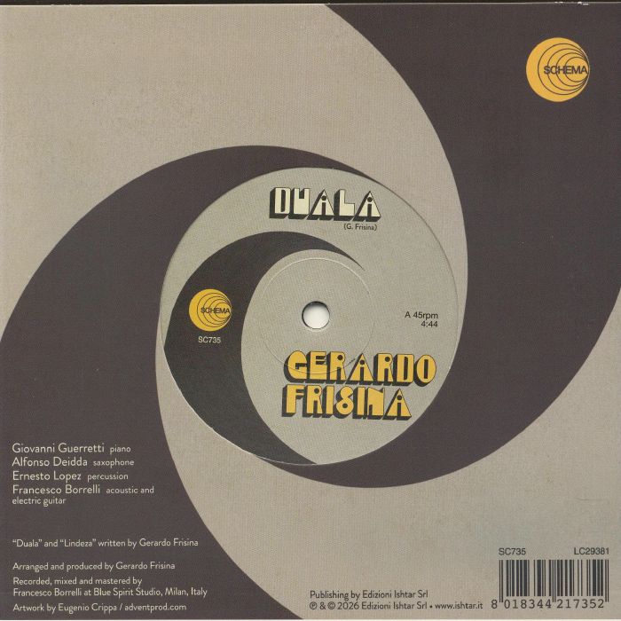 Gerardo Frisina – Duala (7", Schema, 2026) Back Cover