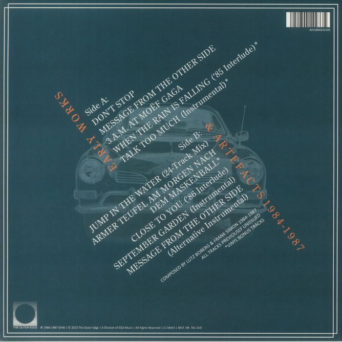 Ghia – Don't Stop (LP, The Outer Edge, 2023) Back Cover