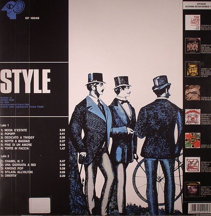 Gianni Oddi – Style (stereo) (2xLP, Schema, 2014) Back Cover