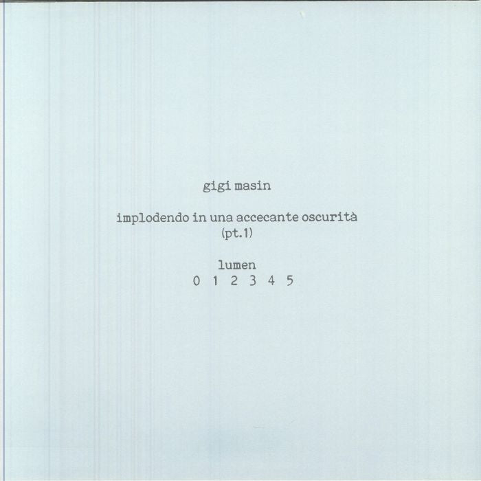 Gigi Masin – Implodendo In Una Accecante Oscurità (Pt.1) (LP, Clear, 13, 2025) Back Cover
