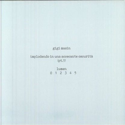 Gigi Masin – Implodendo In Una Accecante Oscurità (Pt.1) (LP, Clear, 13, 2025) Back Cover