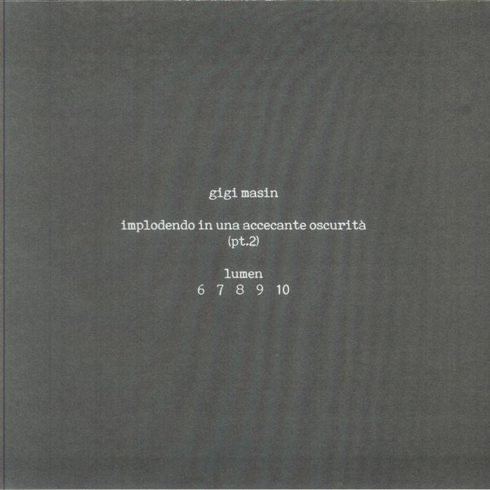 Gigi Masin – Implodendo In Una Accecante Oscurità (Pt.2) (LP, Clear, 13, 2025) Back Cover