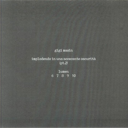 Gigi Masin – Implodendo In Una Accecante Oscurità (Pt.2) (LP, Clear, 13, 2025) Back Cover