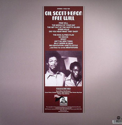 Gil Scott-Heron – Free Will (LP, BGP Records, 2014) Back Cover