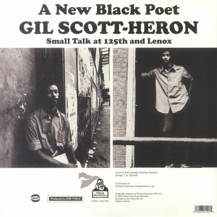 Gil Scott-Heron – Small Talk At 125th And Lenox (LP, Flying Dutchman, 2023) Back Cover