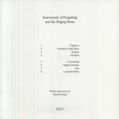 Gintė Preisaitė – Instruments of Forgetting and the Singing Bone (LP, FELT, 2026) Back Cover