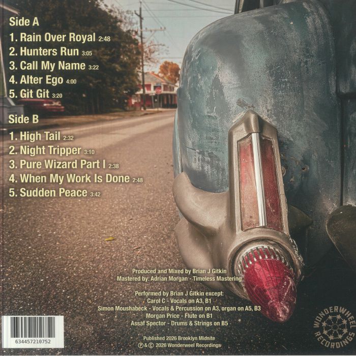 Gitkin – Where the South Winds Wail (LP, Wonderwheel Recordings, 2026) Back Cover