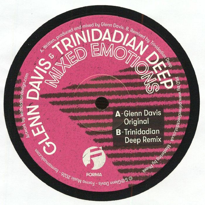 Glenn Davis & Trinidadian Deep – Mixed Emotions (12", Forma Music, 2026) Front Cover