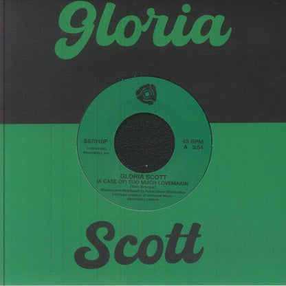 Gloria Scott – (A Case Of) Too Much Lovemakin' (7", Selector Series, 2026) Front Cover