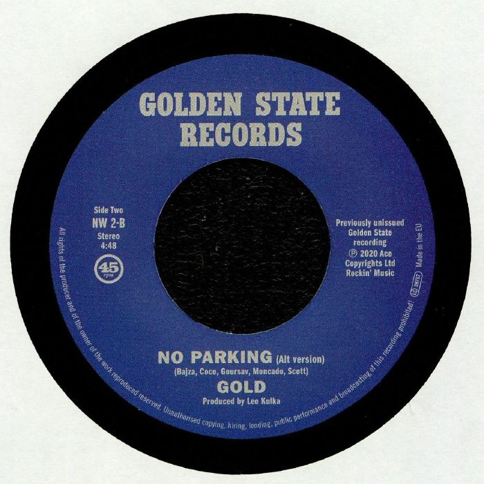 Gold – No Parking (7", Golden State Records, 2020) Back Cover