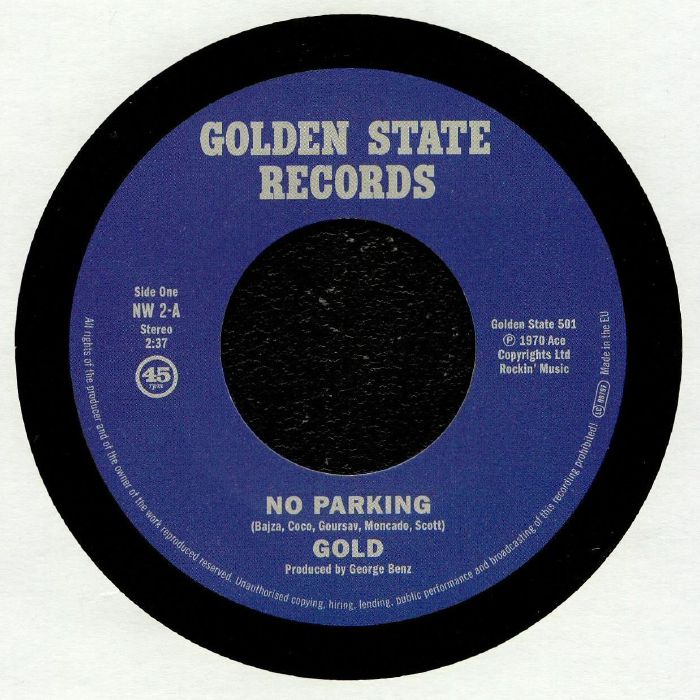 Gold – No Parking (7", Golden State Records, 2020) Front Cover