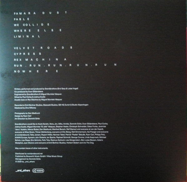 Grandbrothers – Elsewhere (LP, __and__others, 2025) Back Cover