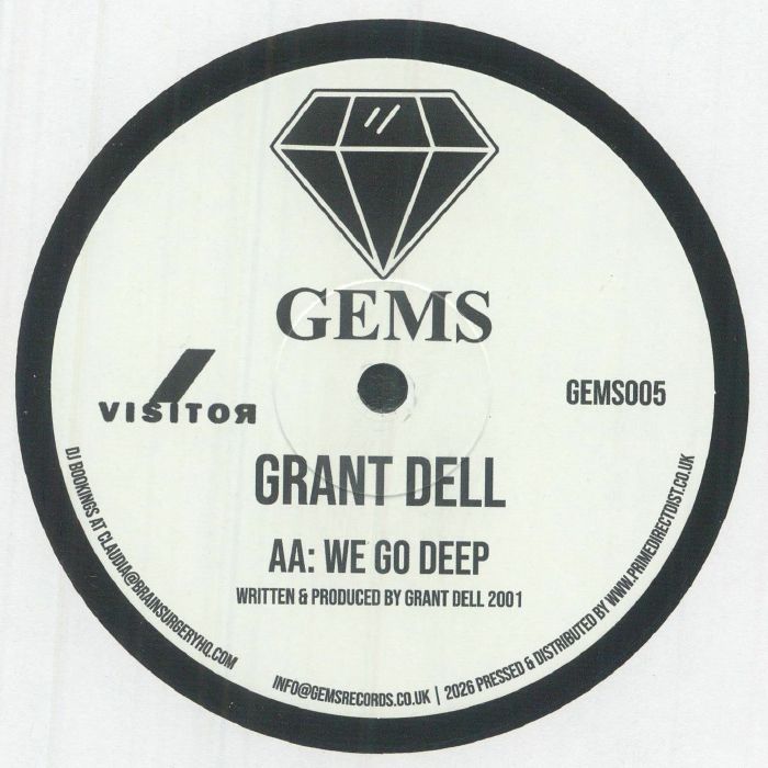 Grant Dell – Come On In / We Go Deep (12", Gems, 2026) Back Cover