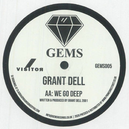 Grant Dell – Come On In / We Go Deep (12", Gems, 2026) Back Cover
