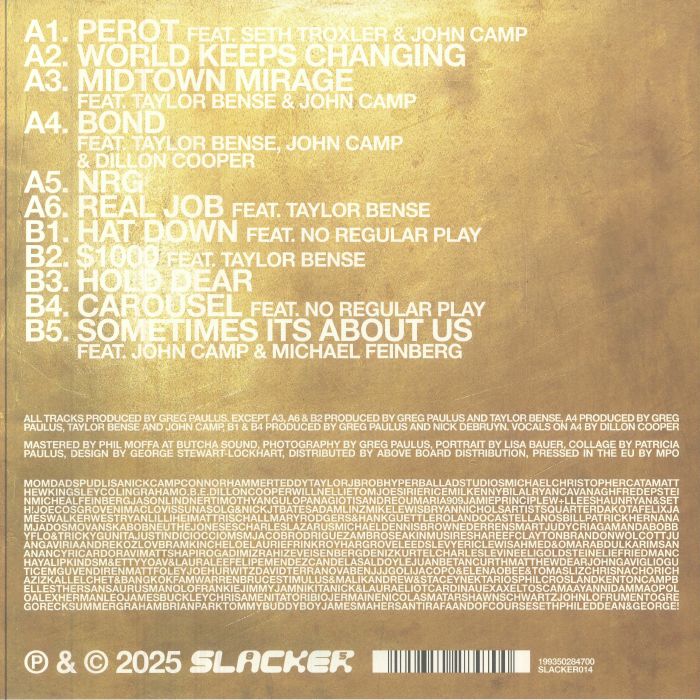 Greg Paulus – Close To Home (LP, Slacker 85, 2025) Back Cover