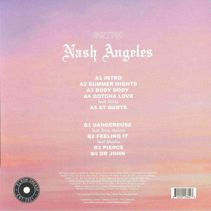 Gryph – Nash Angeles (LP, Elbow Grease, 2026) Back Cover