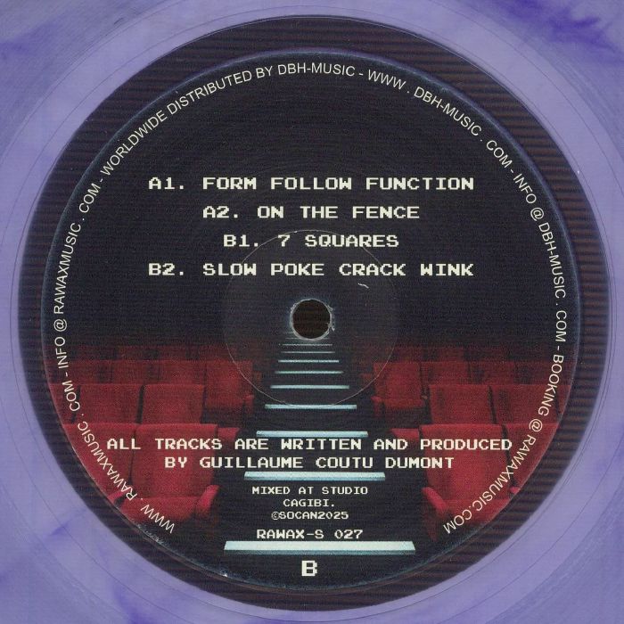 Guillaume & The Coutu Dumonts – Coup De Theatre (12", clear purple marbled, Rawax, 2026) Back Cover