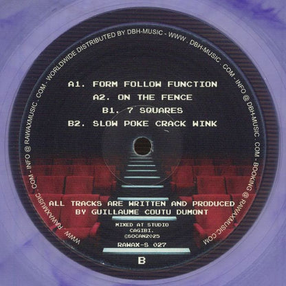 Guillaume & The Coutu Dumonts – Coup De Theatre (12", clear purple marbled, Rawax, 2026) Back Cover