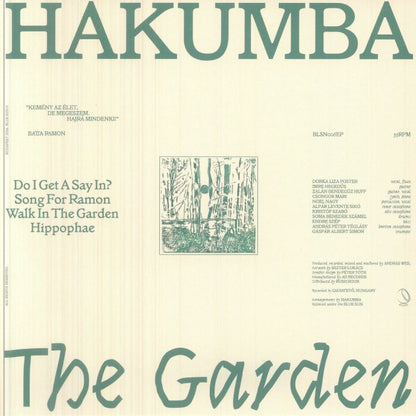 Hakumba – The Garden (10", Blue Sun, 2026) Back Cover