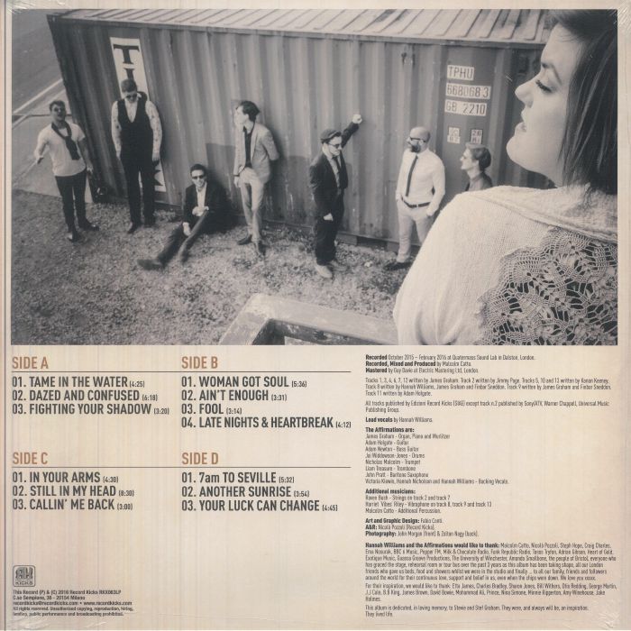 Hannah Williams / The Affirmations – Late Nights & Heartbreak (10th Anniversary Edition) (2xLP, 10thAnniversary Edition) | (White, Record Kicks, 2026) Back Cover