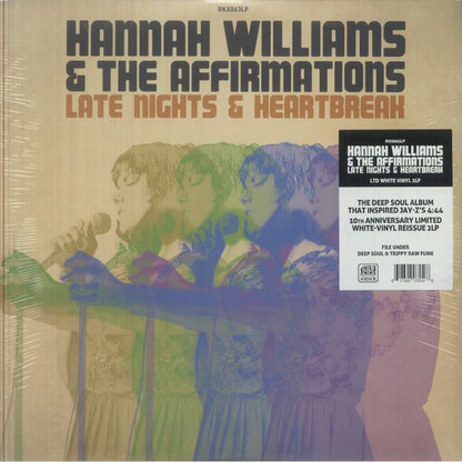 Hannah Williams / The Affirmations – Late Nights & Heartbreak (10th Anniversary Edition) (2xLP, 10thAnniversary Edition) | (White, Record Kicks, 2026) Front Cover