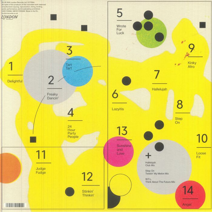 Happy Mondays – The Factory Singles (2xLP, London Records, 2025) Back Cover