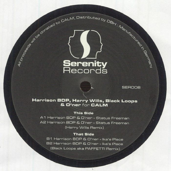 Harrison BDP , Harry Wills , Black Loops , O'ner – For CALM (12", Serenity Records, 2026) Front Cover