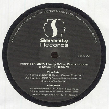 Harrison BDP , Harry Wills , Black Loops , O'ner – For CALM (12", Serenity Records, 2026) Front Cover
