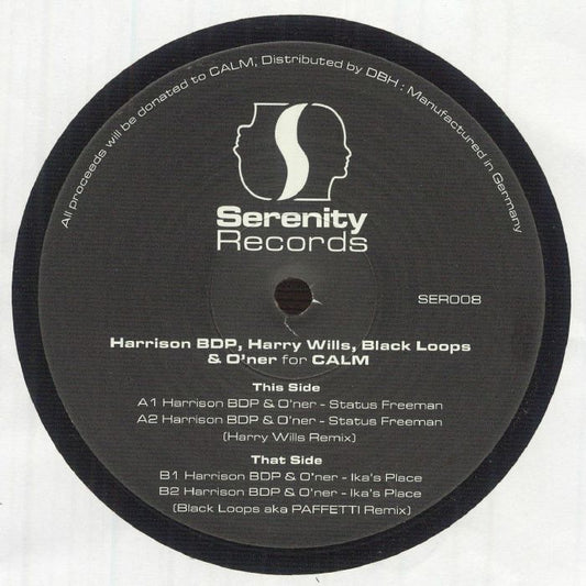 Harrison BDP , Harry Wills , Black Loops , O'ner – For CALM (12", Serenity Records, 2026) Front Cover