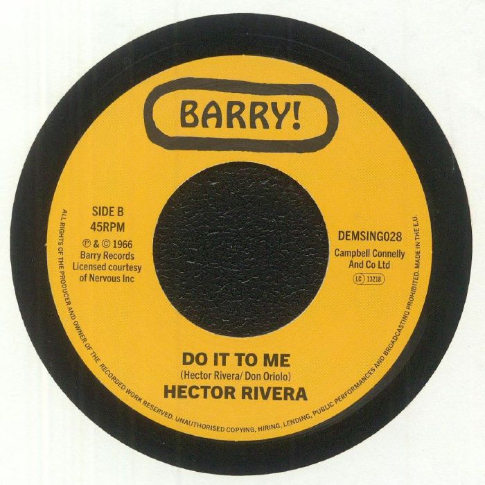 Hector Rivera – At The Party / Do It To Me (7", Demon Records, 2023) Back Cover