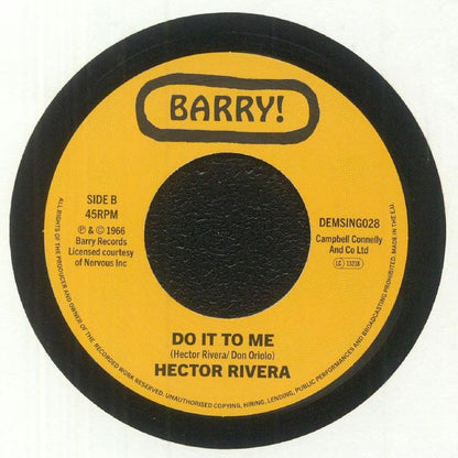 Hector Rivera – At The Party / Do It To Me (7", Demon Records, 2023) Back Cover