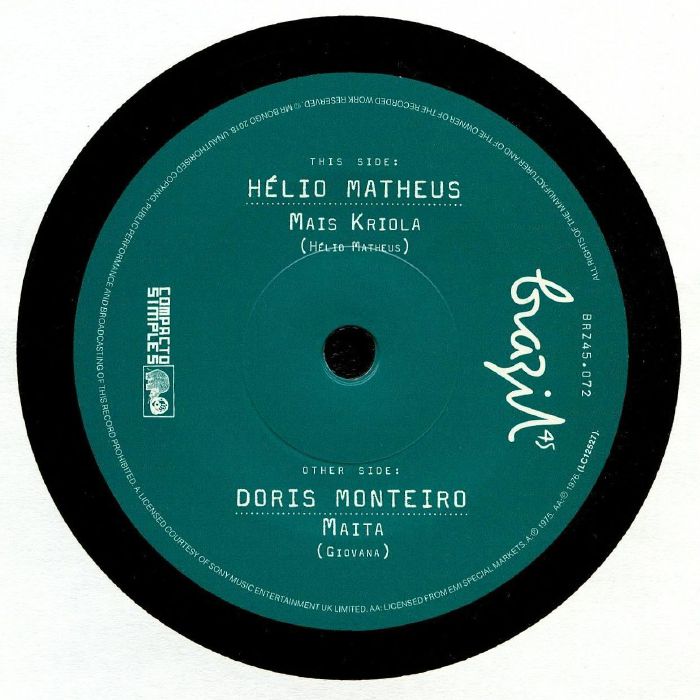 Helio Matheus / Dóris Monteiro – Mais Kriola / Maita (7", Mr Bongo, 2023) front cover