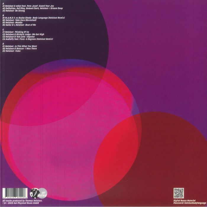 Helsloot – Body Language Vol. 27 (2x12", Get Physical Music, 2025) Back Cover