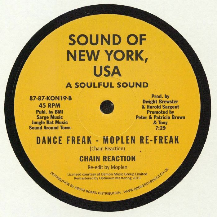 High Voltage / Chain Reaction – Rock, Spank, Freak / Dance Freak (12", Queen Constance Records, 2019) Back Cover