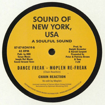 High Voltage / Chain Reaction – Rock, Spank, Freak / Dance Freak (12", Queen Constance Records, 2019) Back Cover